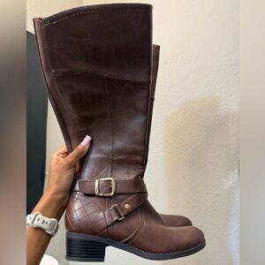 SOLD—Brown Leather Knee-High Boots